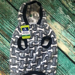 Fleece Dog Bone Hoodie-Available In LG & XL